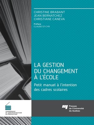 cover image of La gestion du changement à l'école